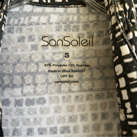 Sansoleil zip front turtleneck long sleeve jacket UV Ray blocker mockneck S - Picture 4 of 4